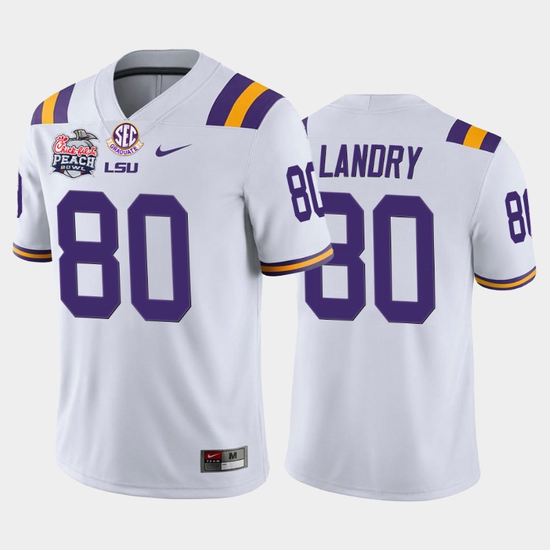 LSU Tigers Jarvis Landry White 2019-20 Home Peach Bowl Champions Jersey College