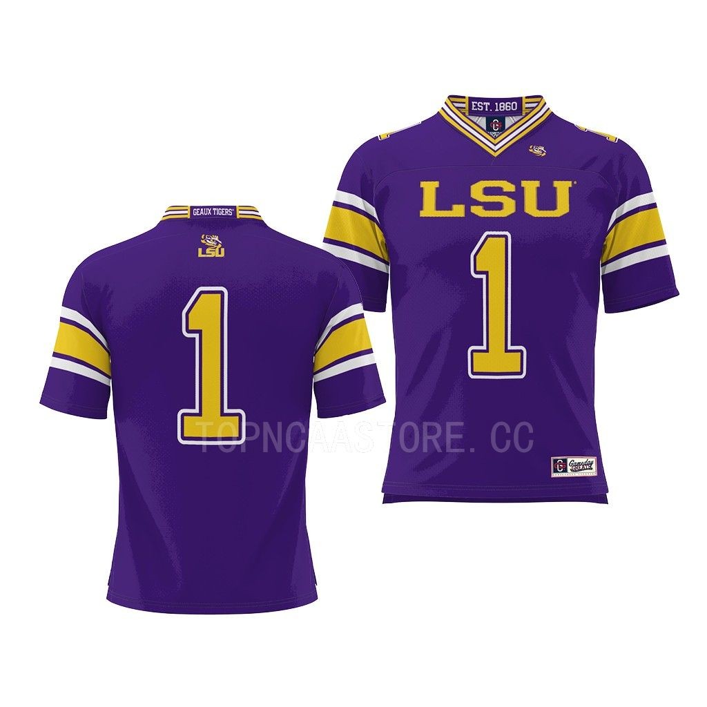 LSU Tigers Jersey Endzone Purple #1 ProSphere Men's Shirt