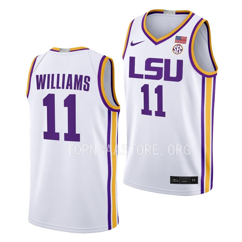 LSU Tigers Justice Williams Limited uniform White #11 Jersey 2022-23