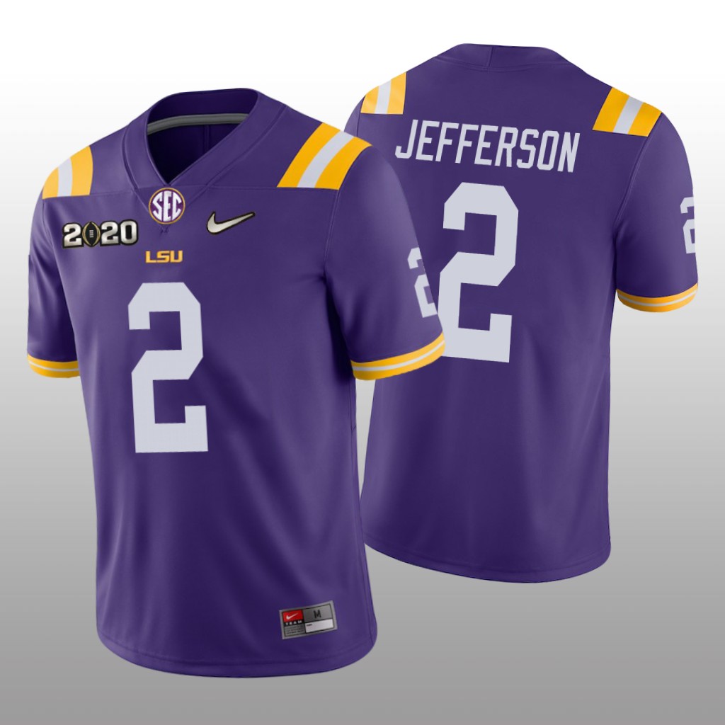 LSU Tigers Justin Jefferson Purple Jersey 2020 National Champions - Men's