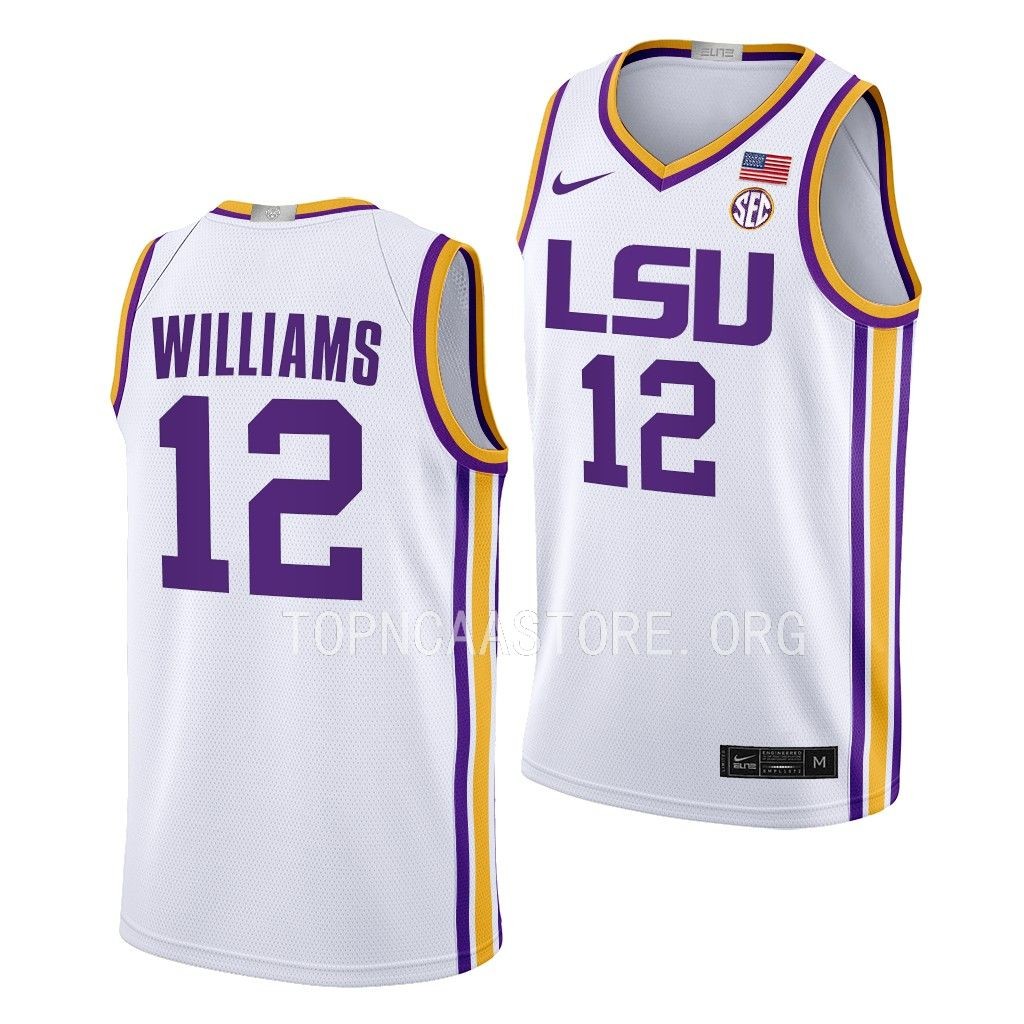 LSU Tigers KJ Williams Limited uniform White #12 Jersey 2022-23