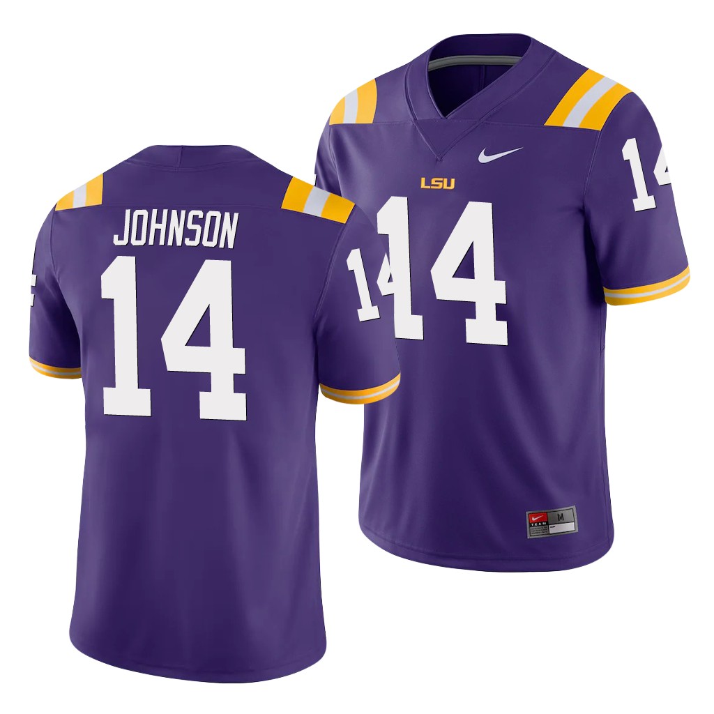 LSU Tigers Max Johnson Purple Game Men's College Jersey