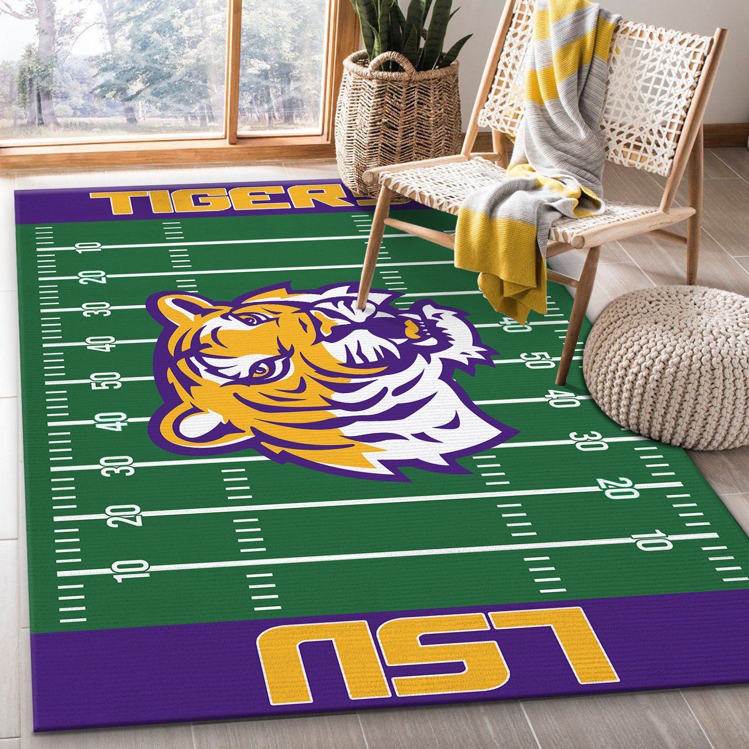 Lsu Tigers NFL Rectangle Rug – Custom Size And Printing