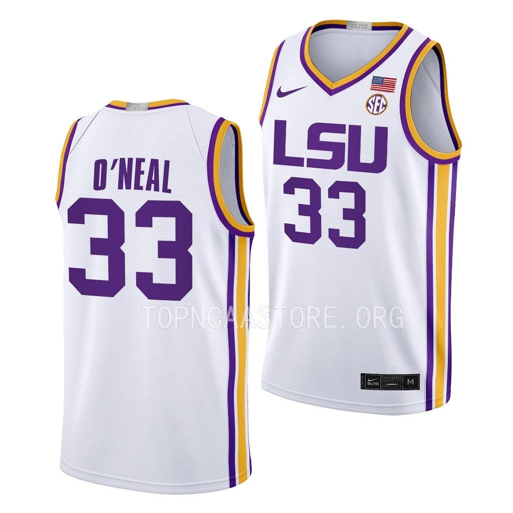 LSU Tigers Shaquille O'Neal Limited uniform White #33 Jersey