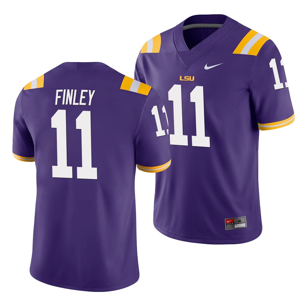 LSU Tigers TJ Finley Purple Game Men's College Jersey