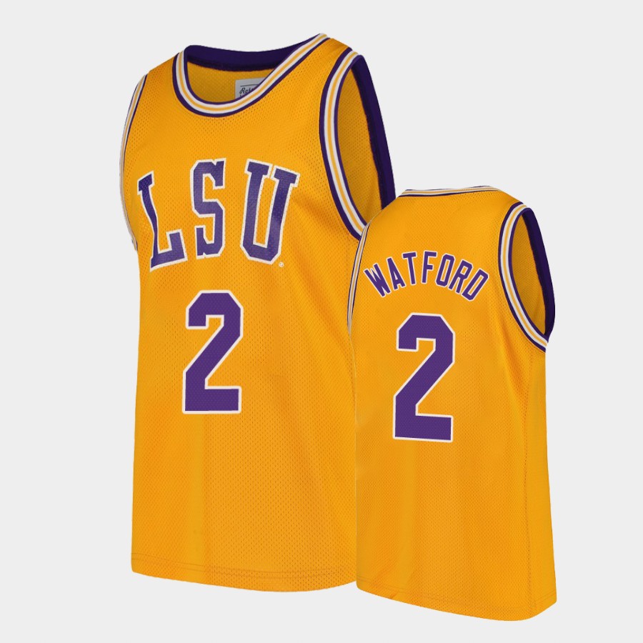 LSU Tigers Trendon Watford Gold College Jersey