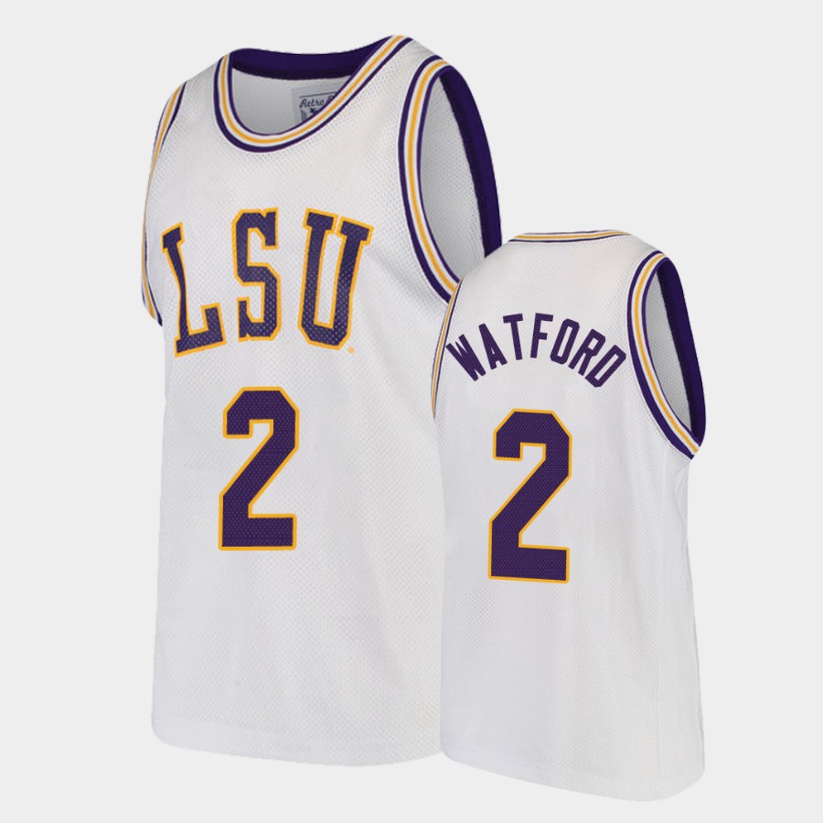 LSU Tigers Trendon Watford White College Jersey