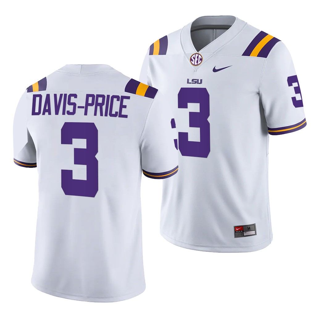 LSU Tigers Tyrion Davis-Price 3 White 2021-22 College Game Jersey Men