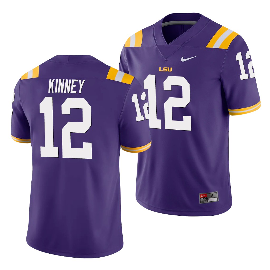 LSU Tigers Walker Kinney Purple Game Men's College Jersey