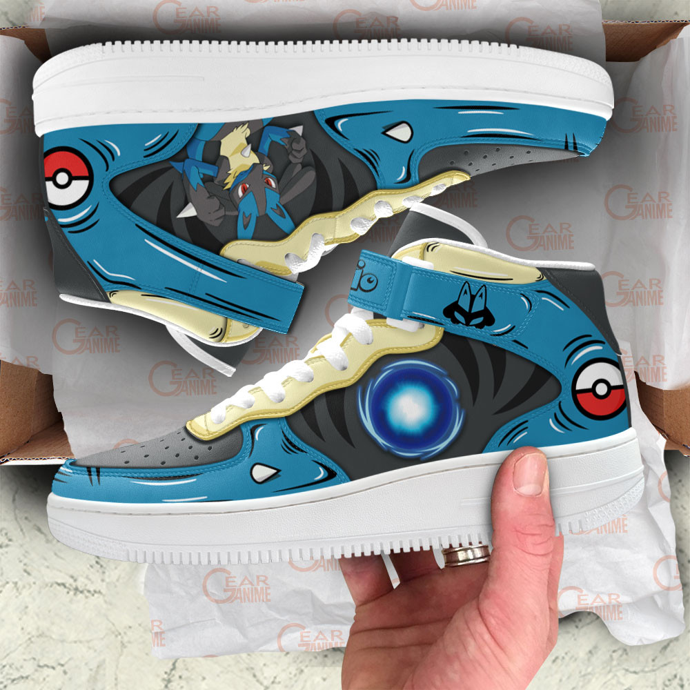 Lucario Sneakers Air Mid Custom Pokemon Anime Shoes
