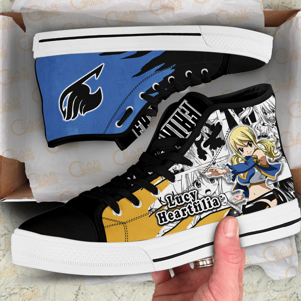 Lucy Heartfilia High Top Shoes Custom Fairy Tail Anime Sneakers Mix Manga