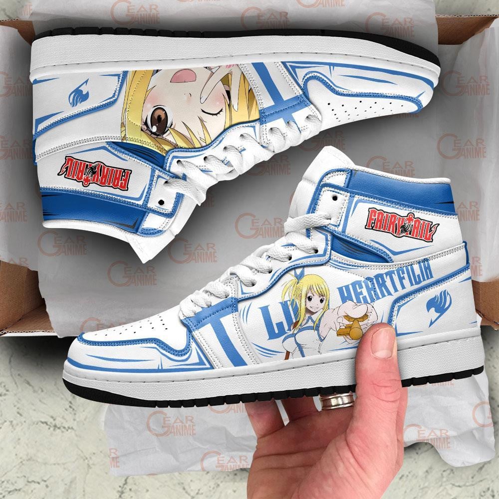 Lucy Heartfilia JD1s Sneakers Anime Fairy Tail Shoes, Air Jordan Hightop