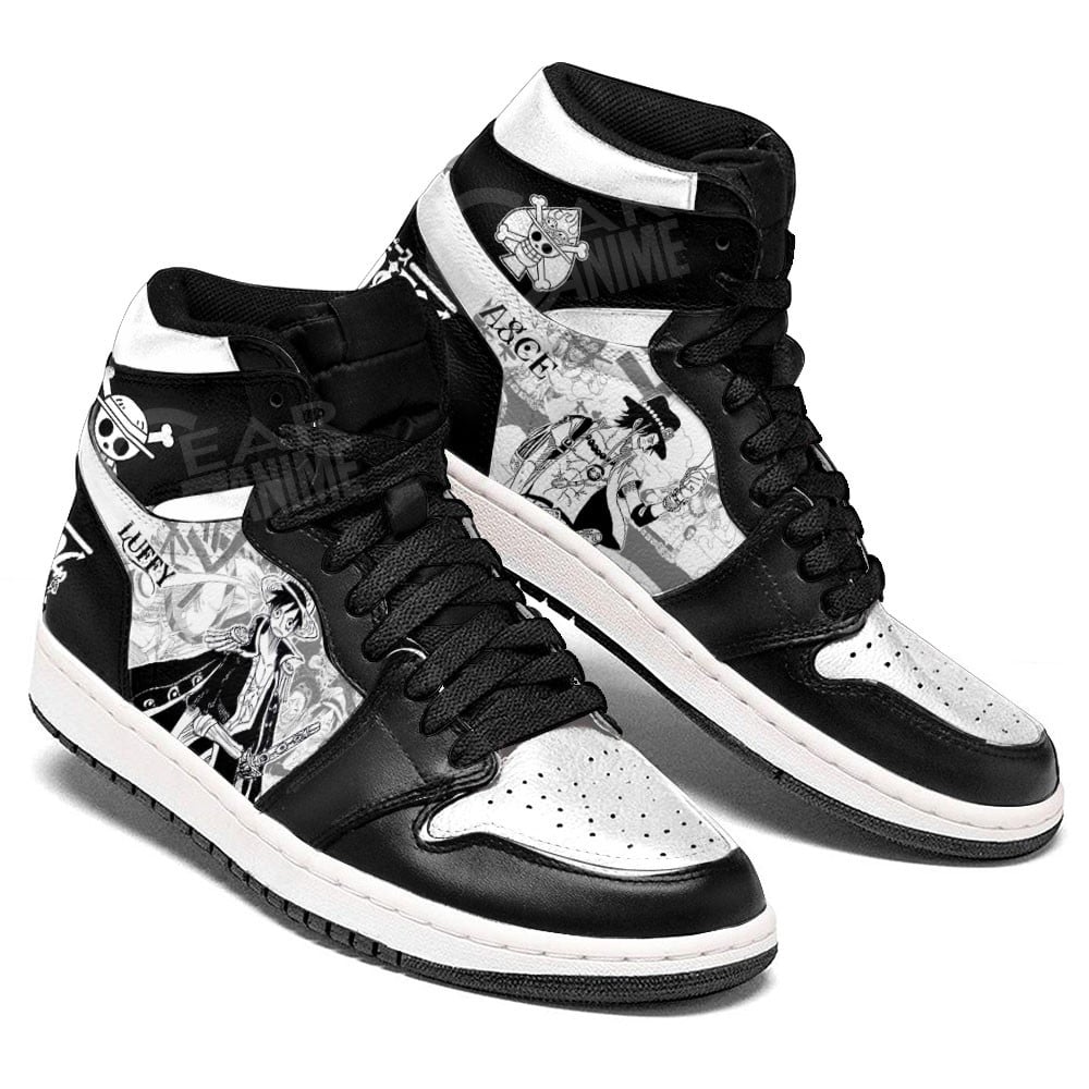Luffy and Ace JD1s Sneakers One Piece Shoes Manga Style, Air Jordan Hightop