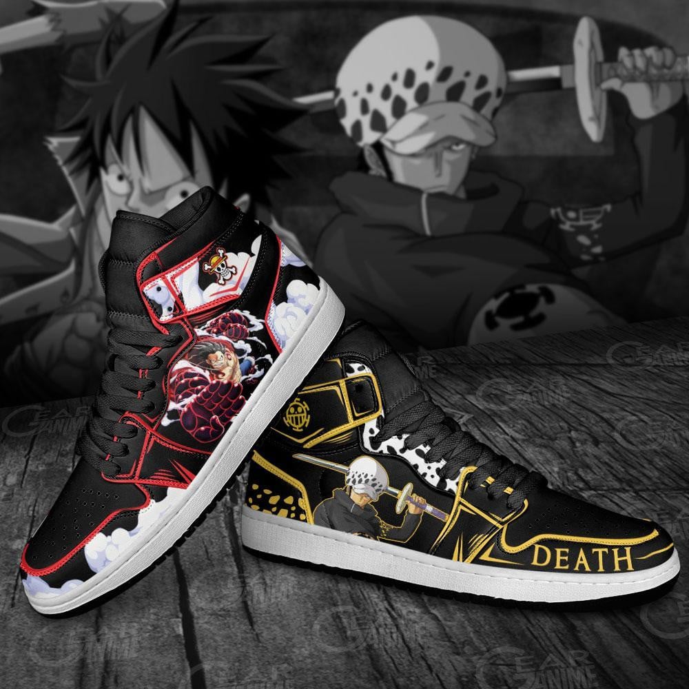 Luffy and Trafalgar Law JD1s Sneakers One Piece Anime Shoes Friend Gifts, Air Jordan Hightop