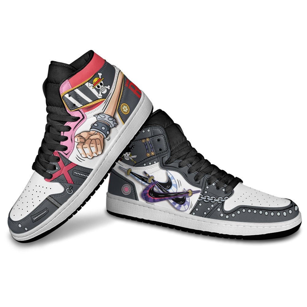 Luffy and Zoro JD1s Sneakers One Piece Red Anime Shoes, Air Jordan Hightop