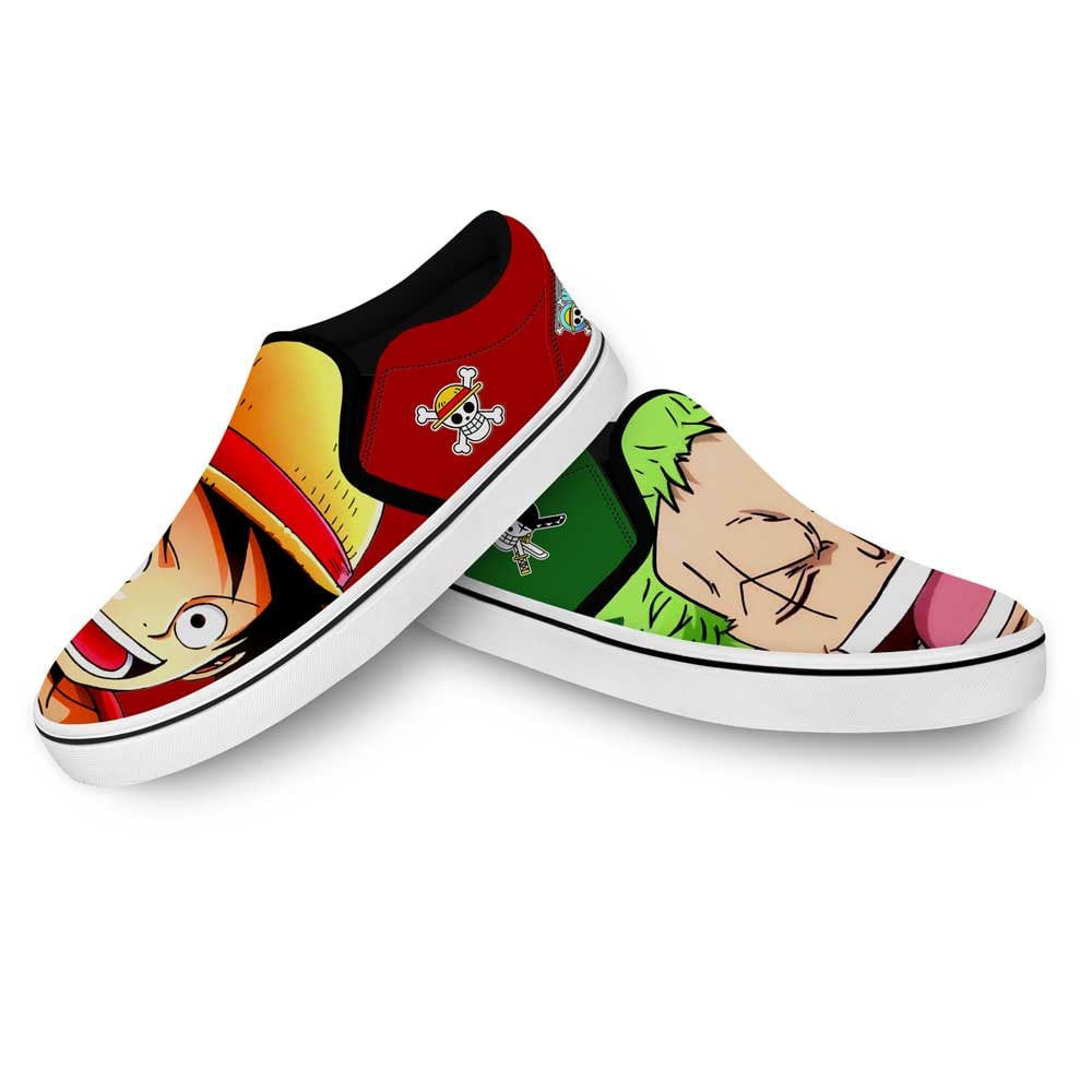 Luffy and Zoro Slip-On Shoes Canvas Custom One Piece Anime Shoes