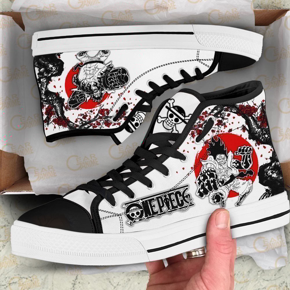 Luffy Gear 4 High Top Shoes Anime One Piece Sneakers Japan Style