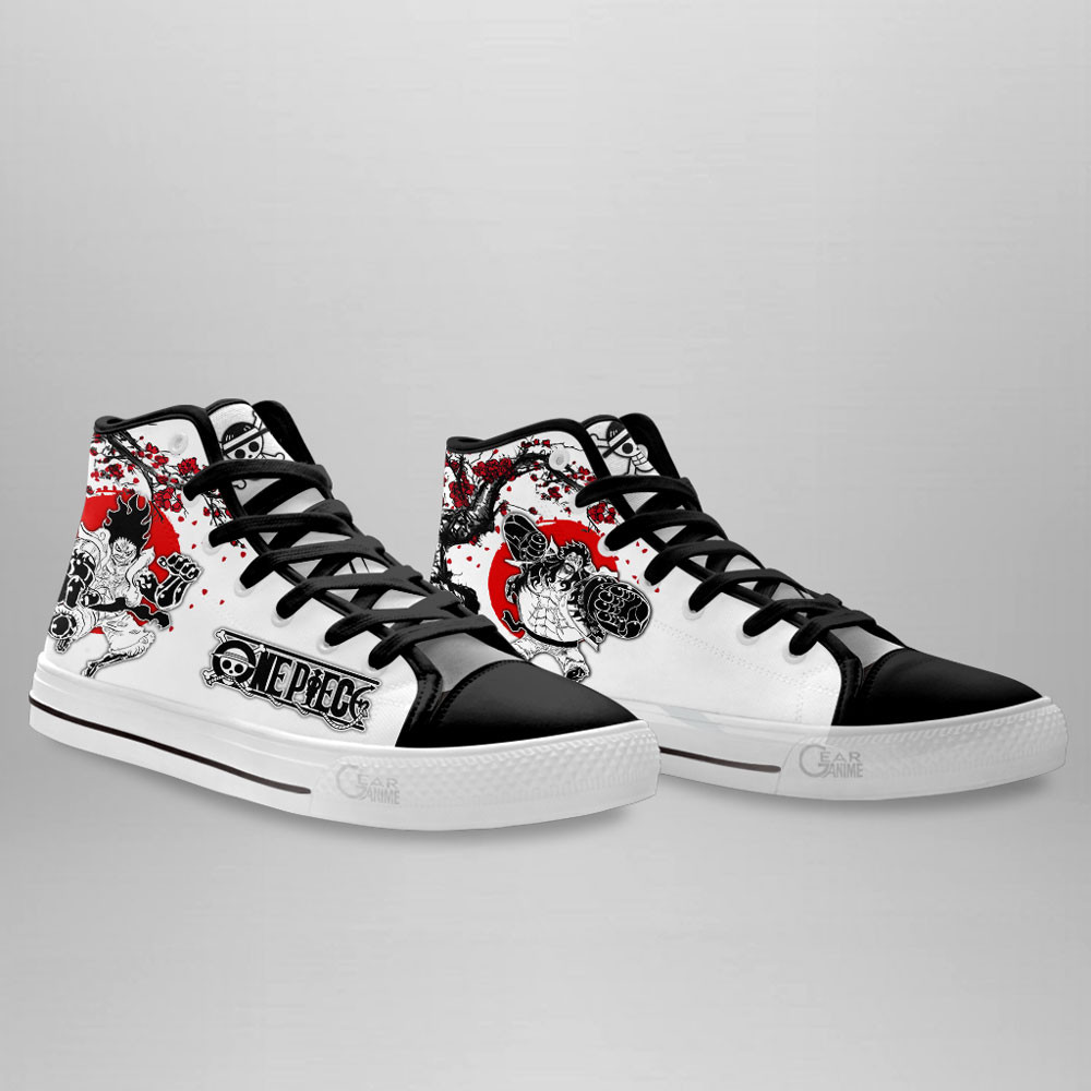 Luffy Gear 4 High Top Shoes Anime One Piece Sneakers Japan Style