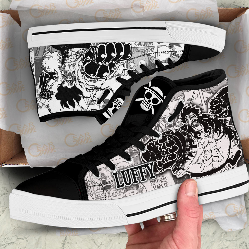 Luffy Gear 4 High Top Shoes One Piece Custom Manga Sneakers