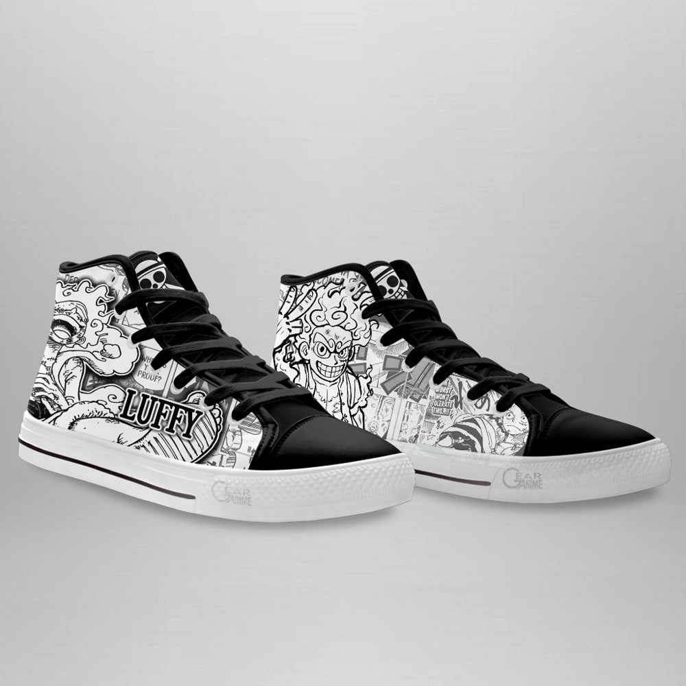 Luffy Gear 5 High Top Shoes One Piece Custom Manga Sneakers