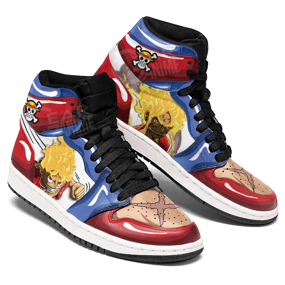 Luffy Gear 5 JD1s Sneakers One Piece Anime Shoes, Air Jordan Hightop