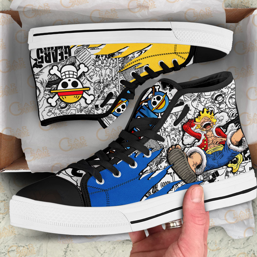 Luffy Gear 5 Nika Joy Boy High Top Shoes Custom One Piece Anime Fans