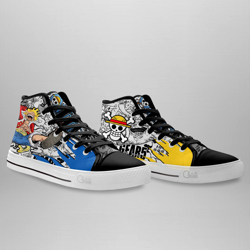 Luffy Gear 5 Nika Joy Boy High Top Shoes Custom One Piece Anime Fans