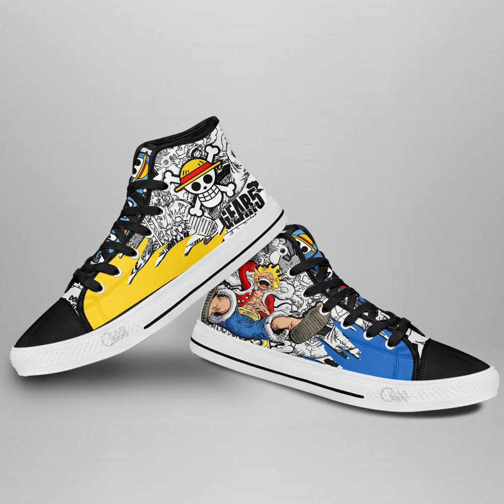Luffy Gear 5 Nika Joy Boy High Top Shoes Custom One Piece Anime Fans