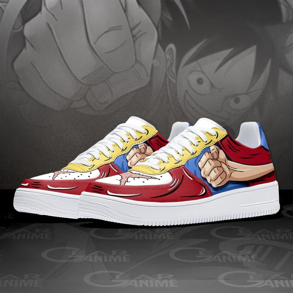 Luffy Gomu Gomu Air Sneakers Custom Anime One Piece Shoes