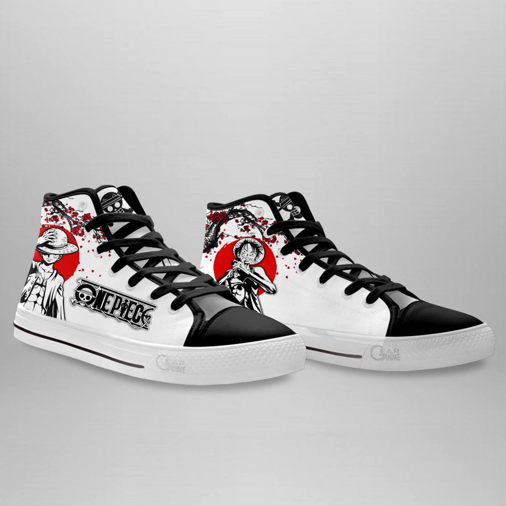 Luffy High Top Shoes Custom Anime One Piece Sneakers Japan Style