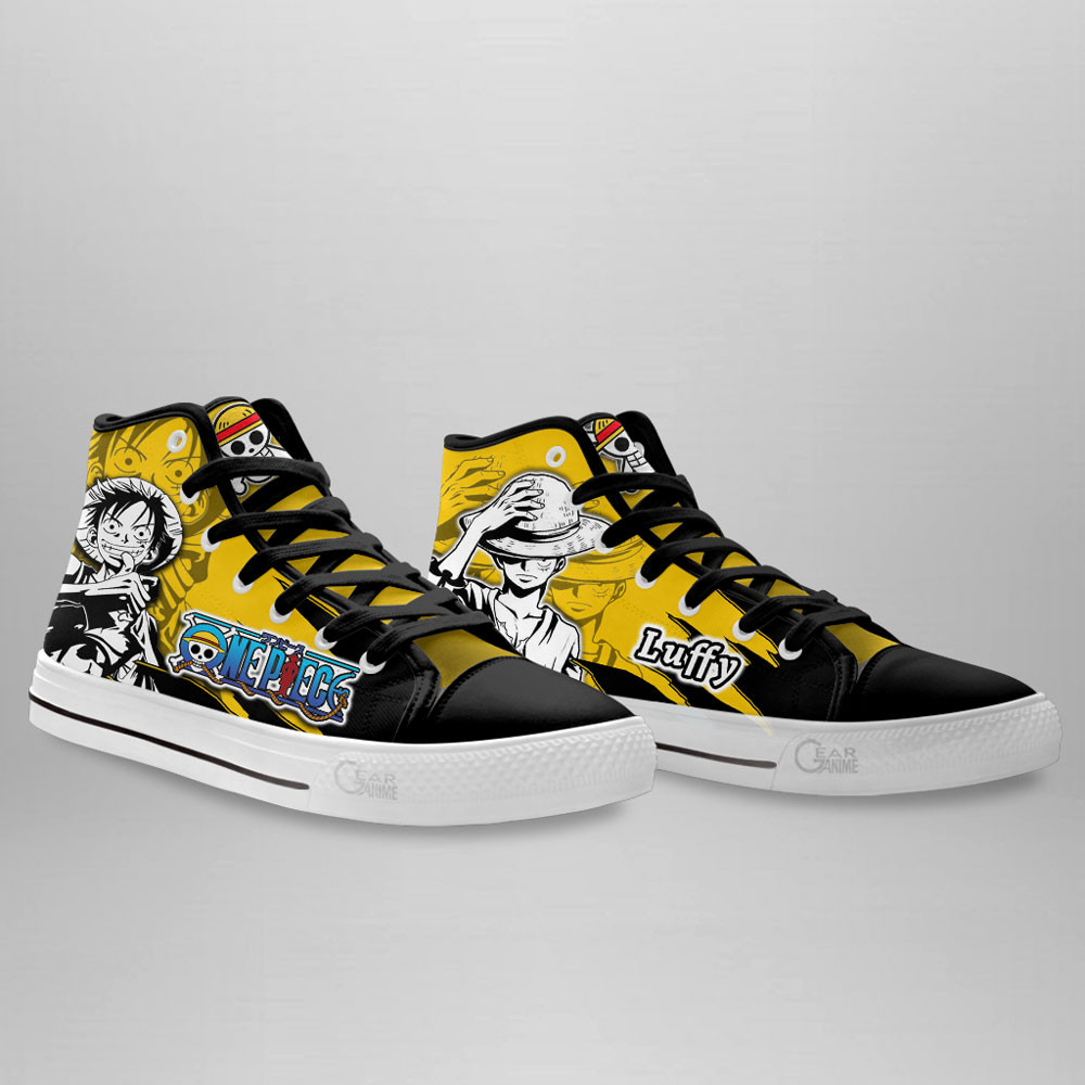 Luffy High Top Shoes One Piece Custom Anime Sneakers Mix Manga