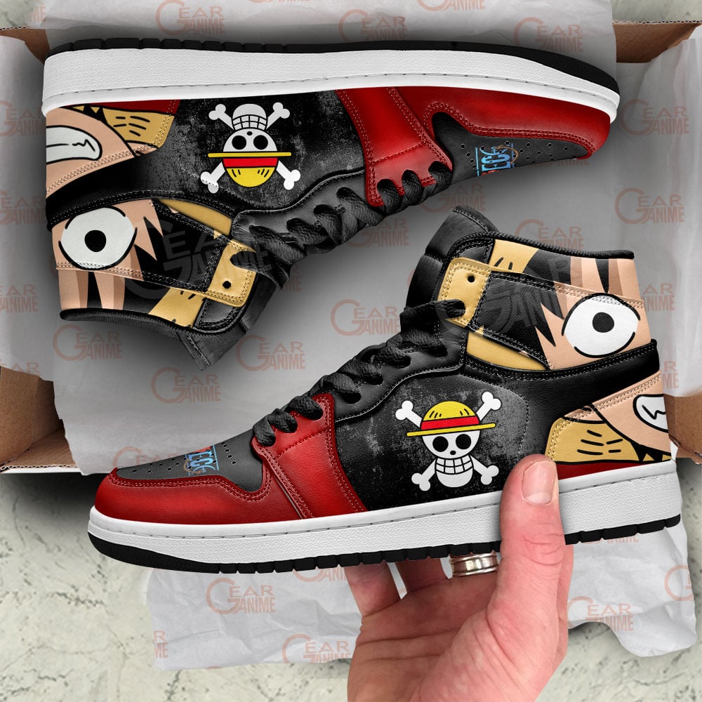 Luffy JD1s Sneakers One Piece Anime Shoes Perfect Gift For Fans, Air Jordan Hightop