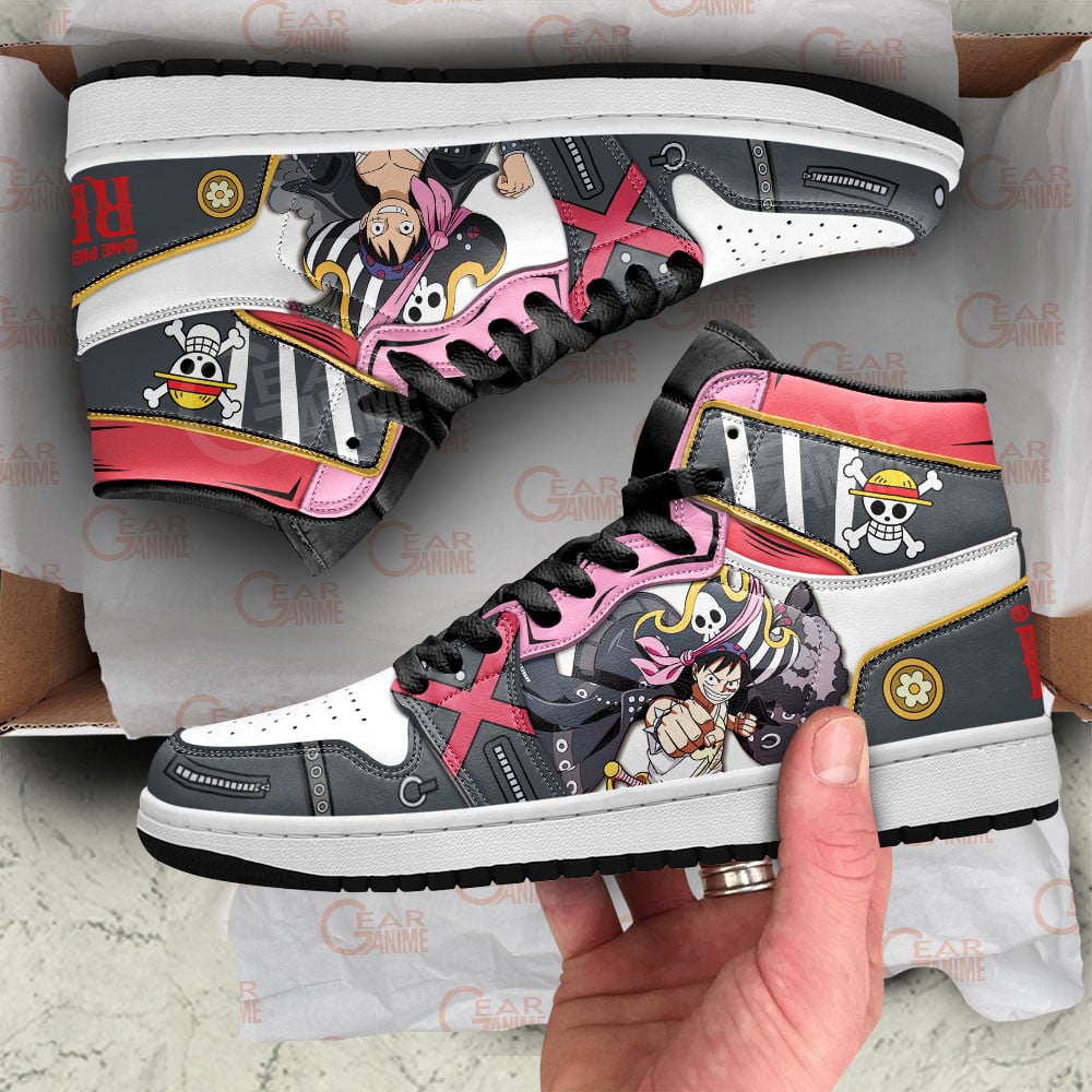 Luffy JD1s Sneakers One Piece Red Anime Shoes Perfect Gift Idea, Air Jordan Hightop