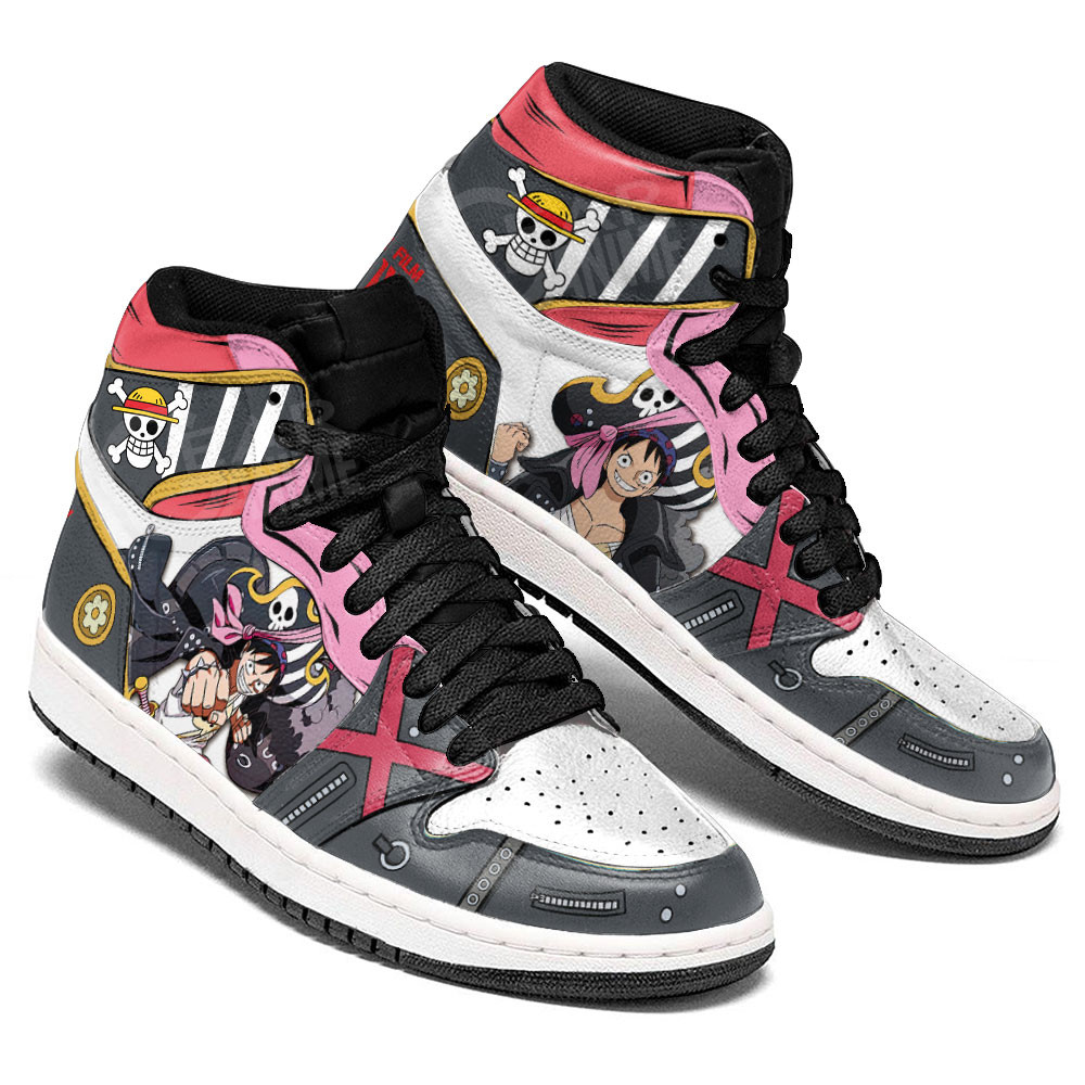 Luffy JD1s Sneakers One Piece Red Anime Shoes Perfect Gift Idea, Air Jordan Hightop