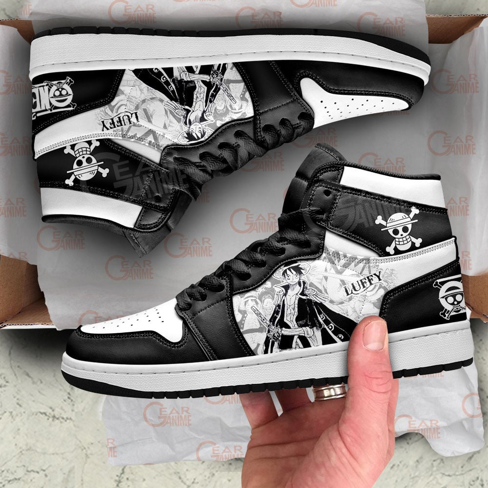 Luffy JD1s Sneakers One Piece Shoes Manga Style, Air Jordan Hightop