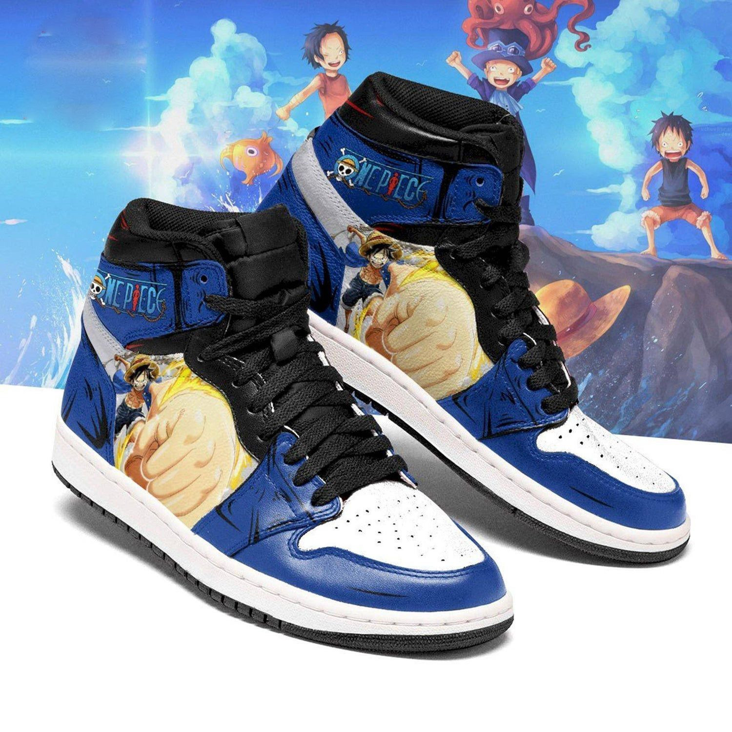 Luffy One Piece High Top Air Jordan Sneaker, Air Jordan Hightop