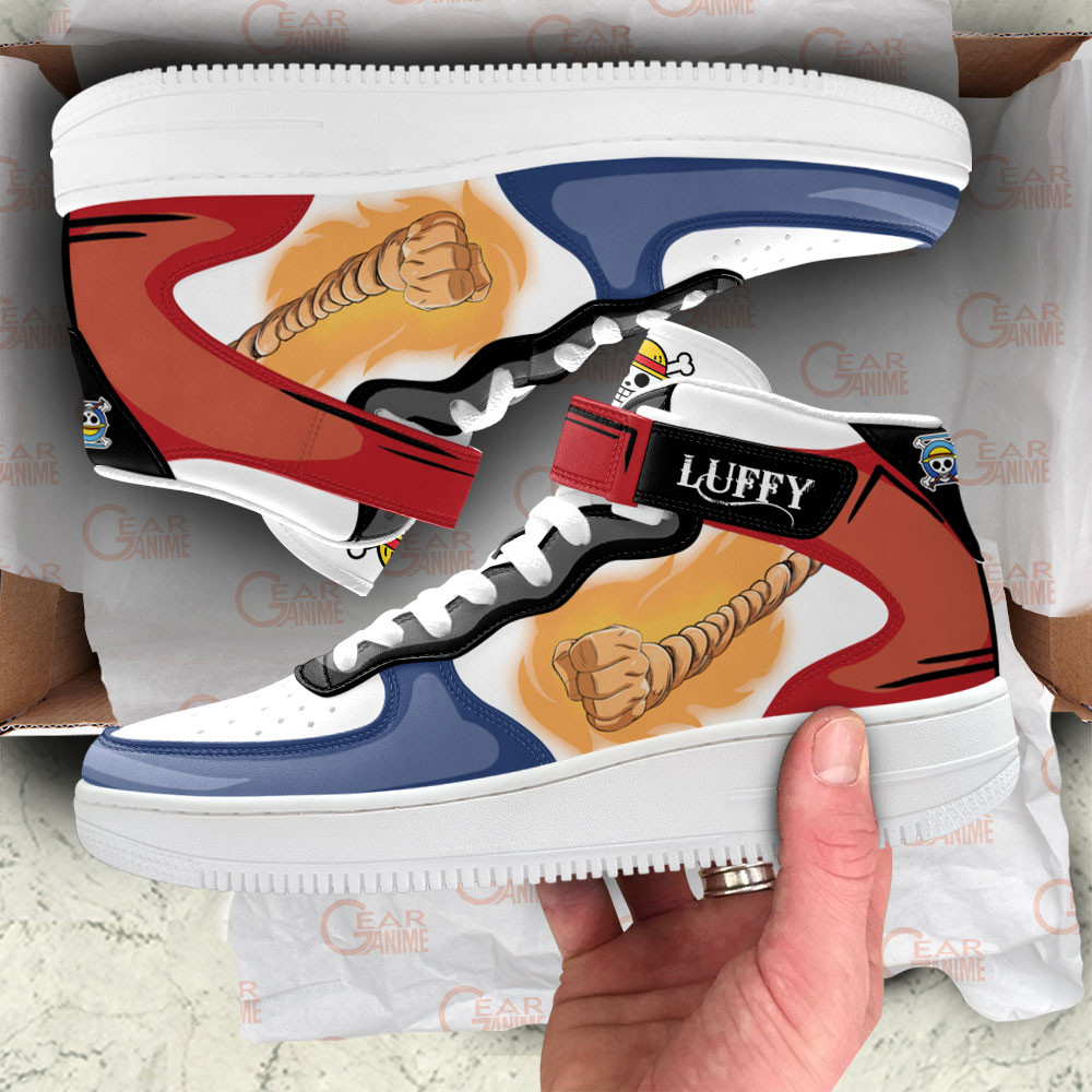 Luffy Sneakers Air Mid One Piece Custom Anime Shoes