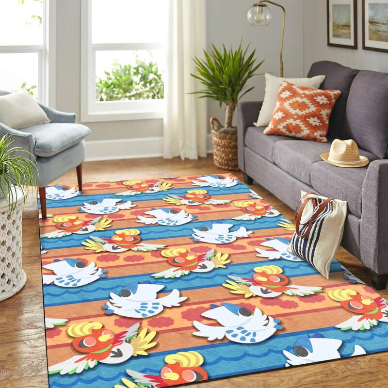Lugia Hoho Pokemon Pattern Carpet Rectangle Rug