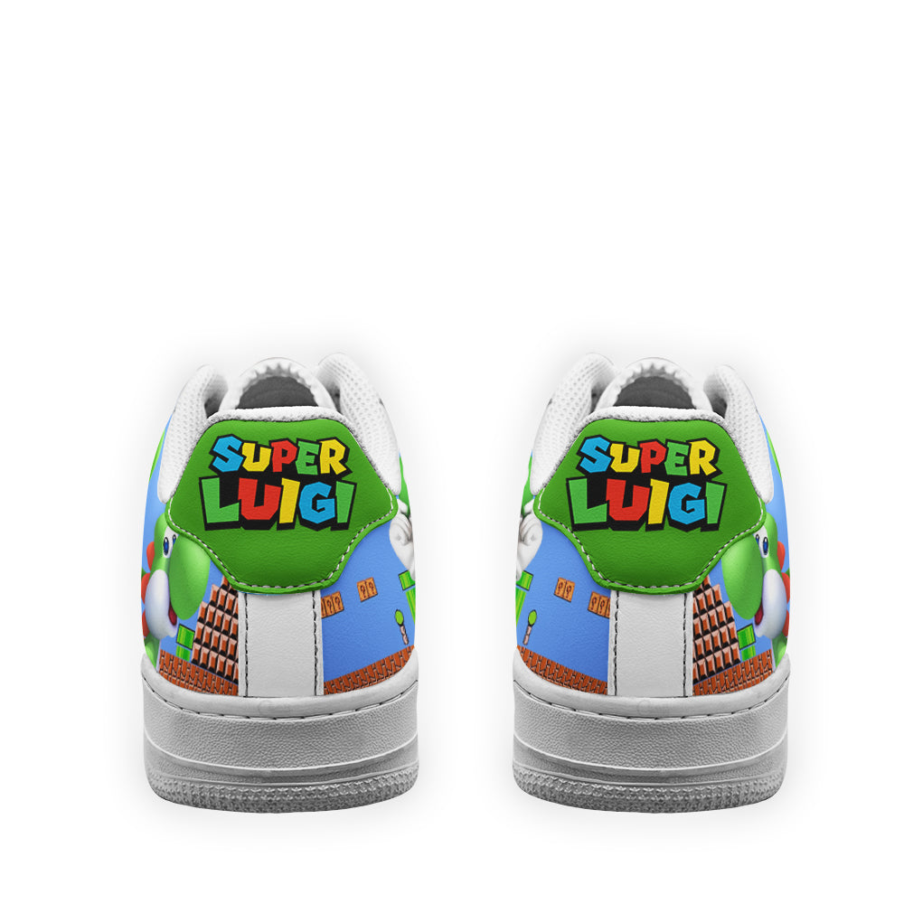 Luigi Super Mario Air Sneakers Custom For Gamer Shoes