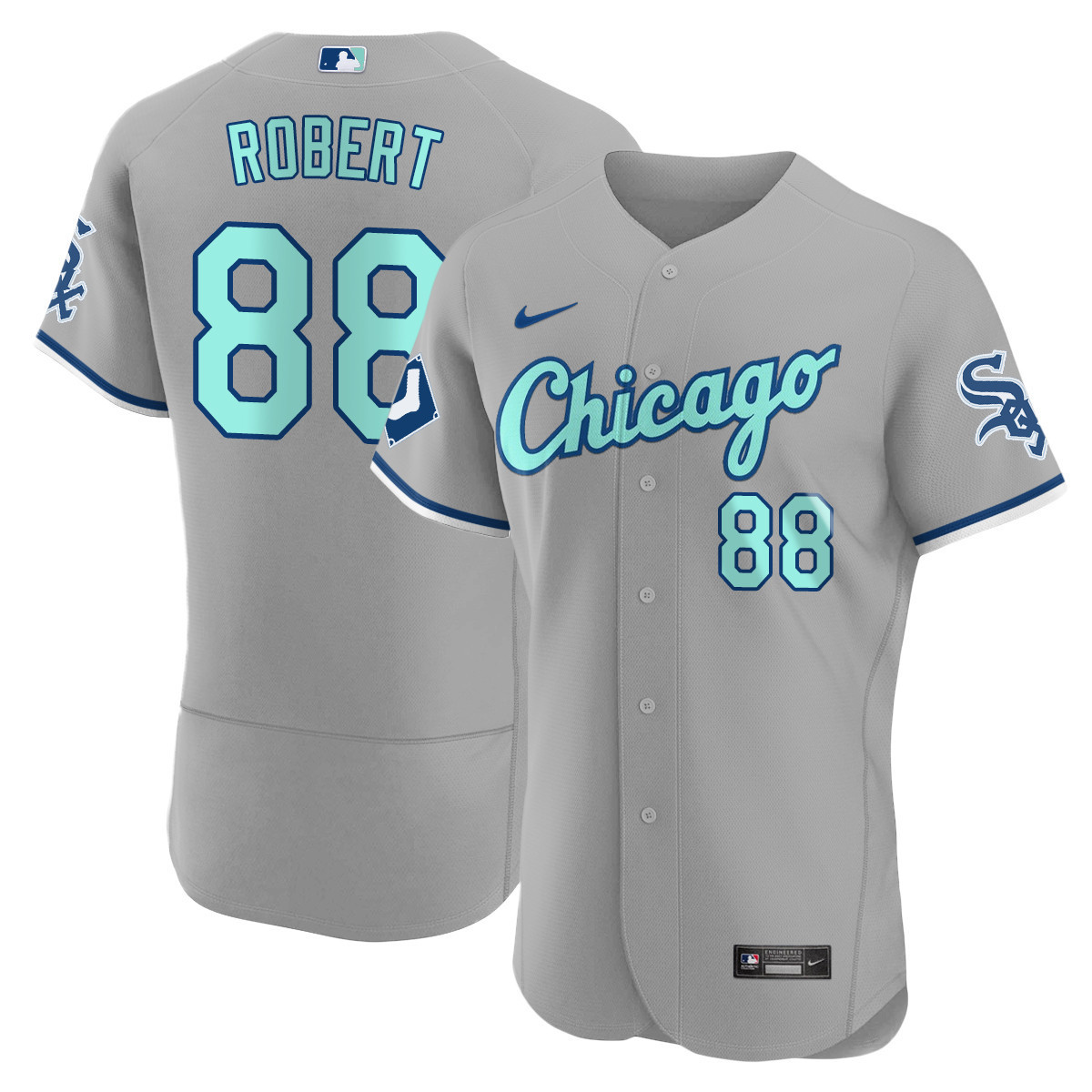 Luis Robert Men's Chicago White Sox Gray Collection Flex Base Jersey - All Stitched