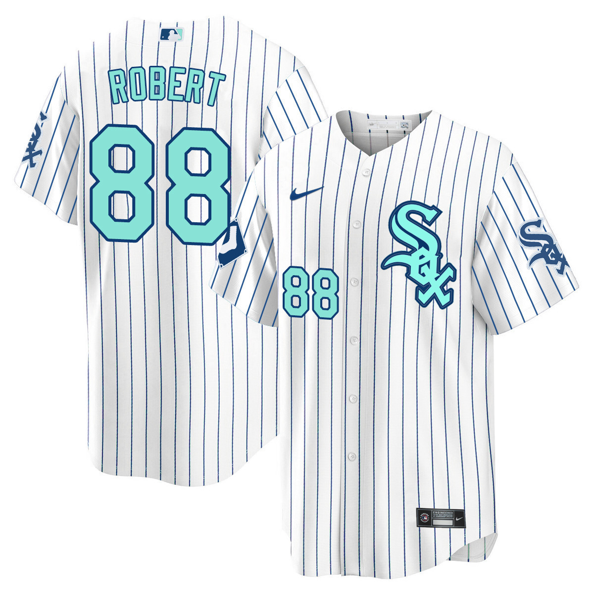 Luis Robert Men's Chicago White Sox White Collection Cool Base Jersey - All Stitched