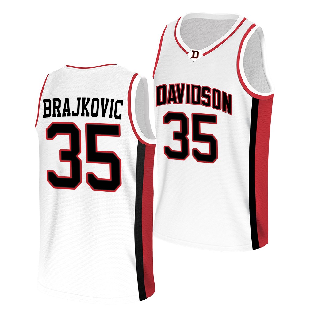Luka Brajkovic #35 Davidson Wildcats 2022 College White Jersey
