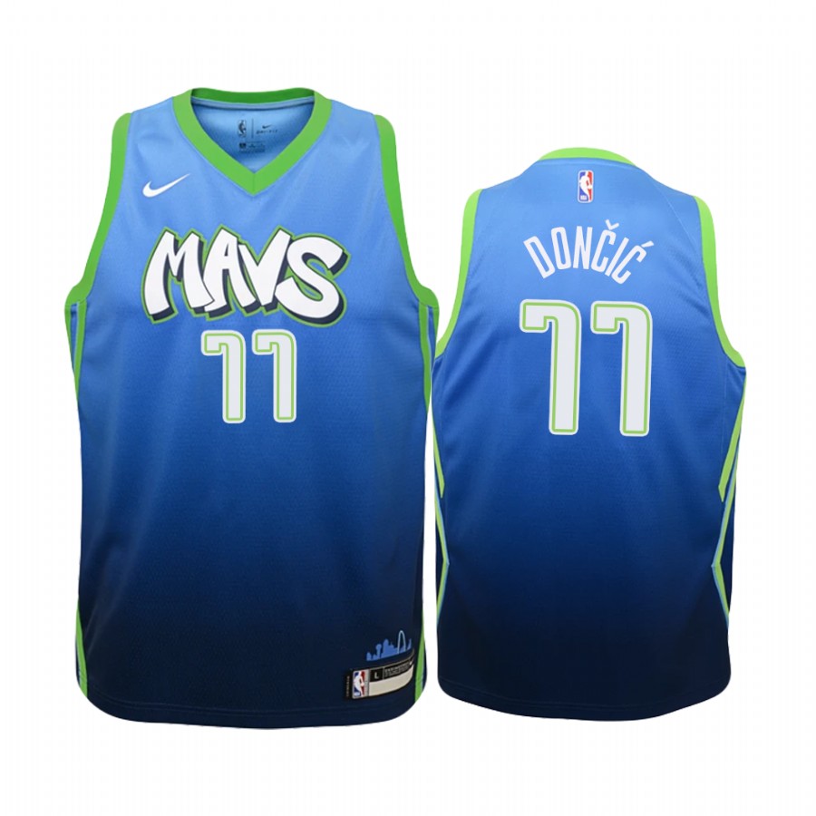 Luka Doncic Dallas Mavericks Blue City 2019-20 Jersey - Youth
