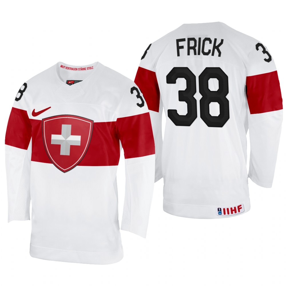 Lukas Frick Switzerland White Home Jersey 2022 IIHF World Championship
