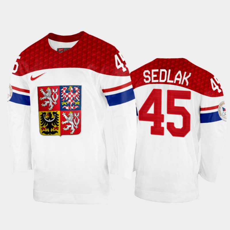 Lukas Sedlak Czech Republic White Home Jersey 2022 Winter Olympics