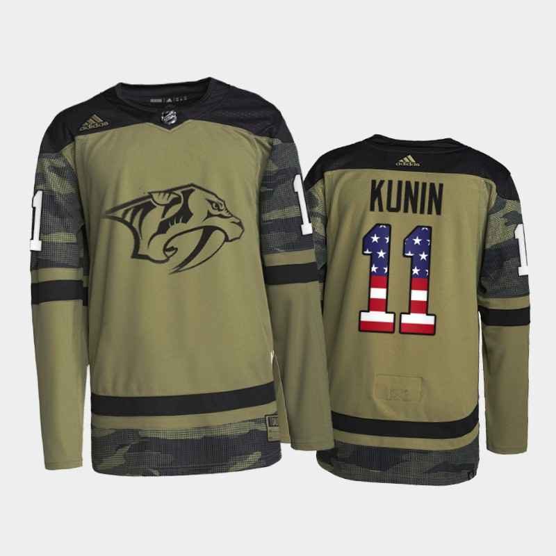 Luke Kunin Nashville Predators Military Appreciation Jersey Camo #11 Practice