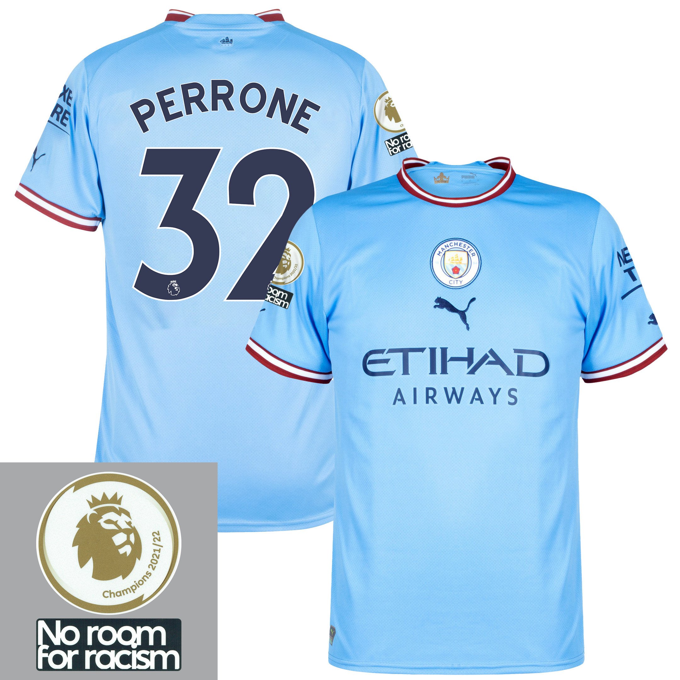 Máximo Perrone 32 Manchester City 2022-2023 Home Men Jersey – Sky Blue
