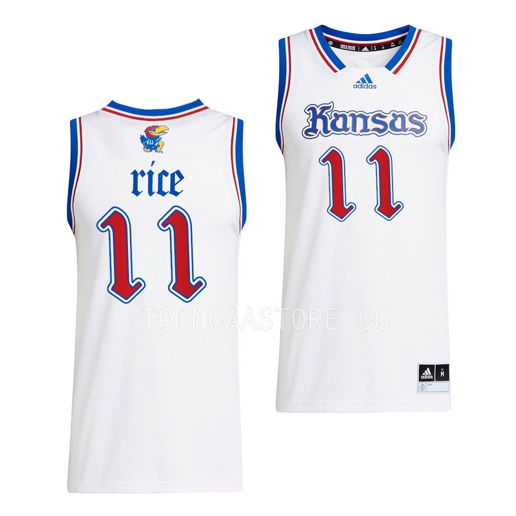 M.J. Rice Kansas Jayhawks #11 White Swingman Jersey 2022-23