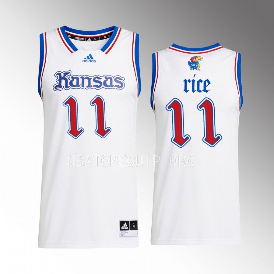 M.J. Rice Kansas Jayhawks White Jersey 2022-23 Swingman