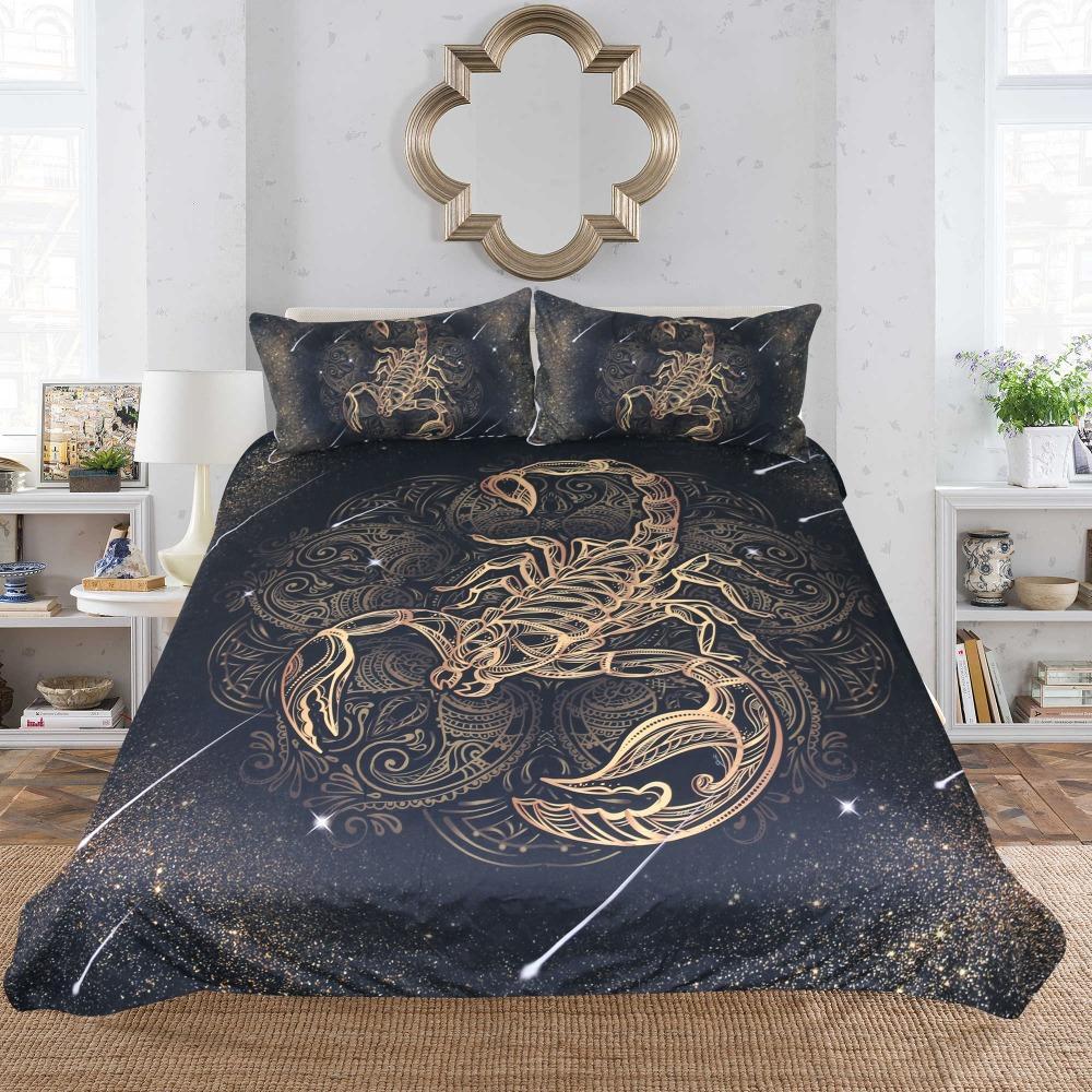 M Eor Hower Golden Corpio Art Hop 3D Customized Duvet Cover Bedding Set